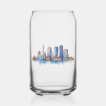 Boston City Skyline Watercolor | Modern Boston MA  Can Glass