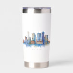 Boston City Skyline Watercolor | Modern Boston MA  Insulated Tumbler