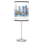 Boston City Skyline Watercolor | Modern Boston MA  Table Lamp