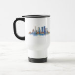 Boston City Skyline Watercolor | Modern Boston MA  Travel Mug