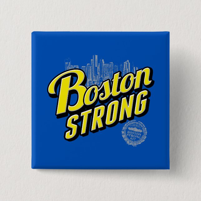 Boston City Strong Remembers Decor Pinback Button (Front)