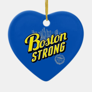 Boston City Strong Remembers on Blue Ceramic Ornament