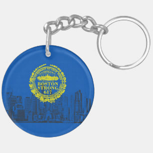 Boston City Strong Remembers on Blue Decor Keychain