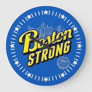 Boston City Strong Remembers on Blue Dial Large Clock