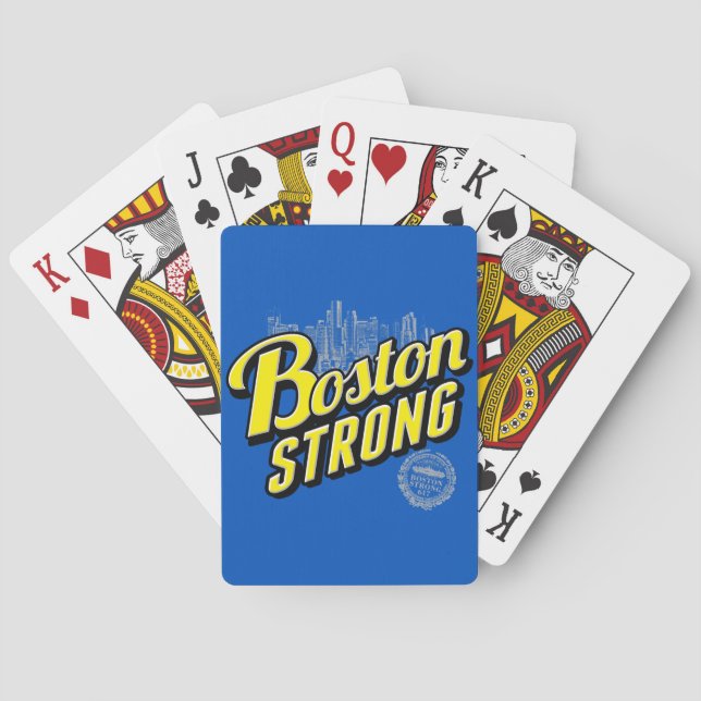Boston City Strong Remembers on Blue  Poker Cards (Back)