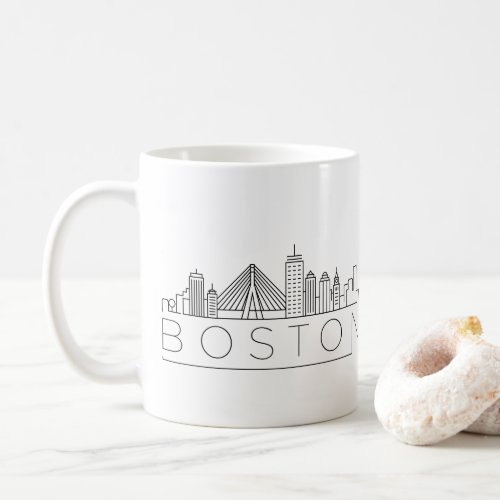 Boston City Stylized Skyline Coffee Mug