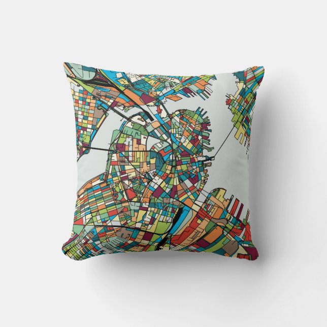 Boston City USA Throw Pillow (Front)