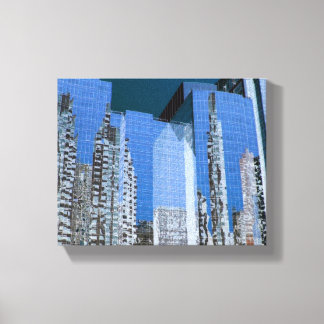 Boston Cityscape Blue Canvas Print