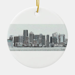 Boston Cityscape Spartan New England Ceramic Ornament