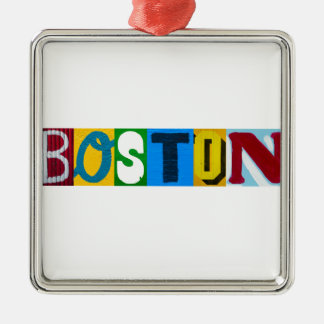 Boston Colorful Letters Metal Ornament