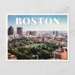 Boston Common Aerial Skyline Downtown Photo Postcard