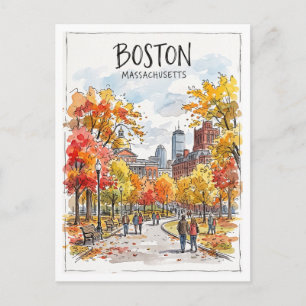 Boston Common Massachusetts Postcard