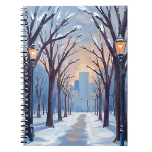 Boston Common   Winter Snowfall Watercolor Notebook