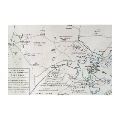 BOSTON_CONCORD MAP 1775 ACRYLIC PRINT