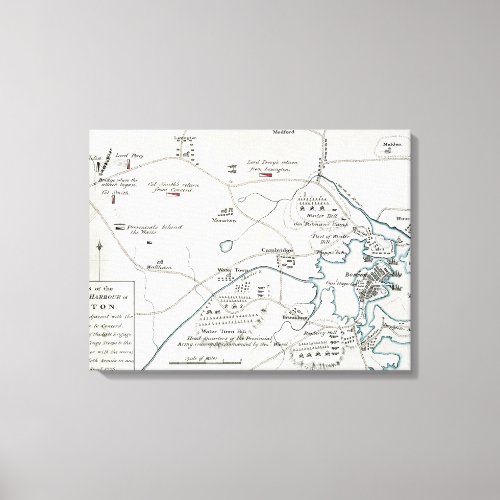 BOSTON_CONCORD MAP 1775 CANVAS PRINT