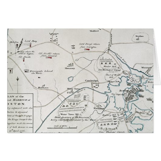 BOSTON-CONCORD MAP, 1775 CARDS (Front Horizontal)