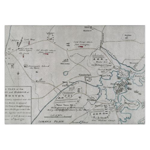 BOSTON_CONCORD MAP 1775 CUTTING BOARD