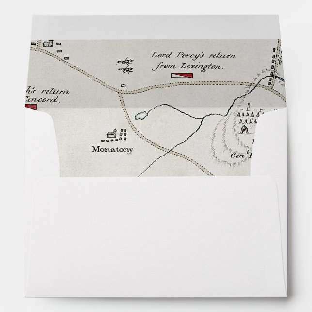 BOSTON-CONCORD MAP, 1775 ENVELOPE (Back (Bottom))