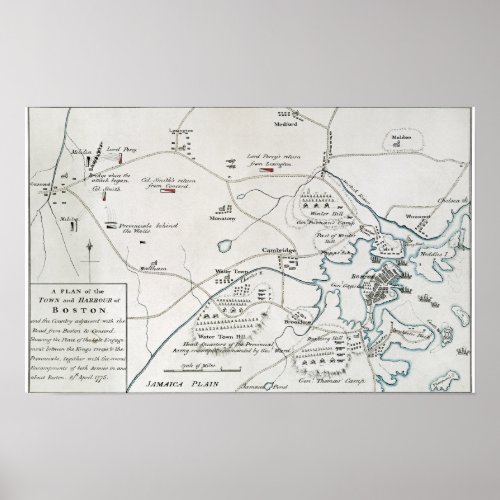 BOSTON_CONCORD MAP 1775 POSTER