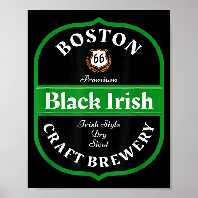 Boston Craft Brewery Boston Black Irish Stout Nove Poster (Front)