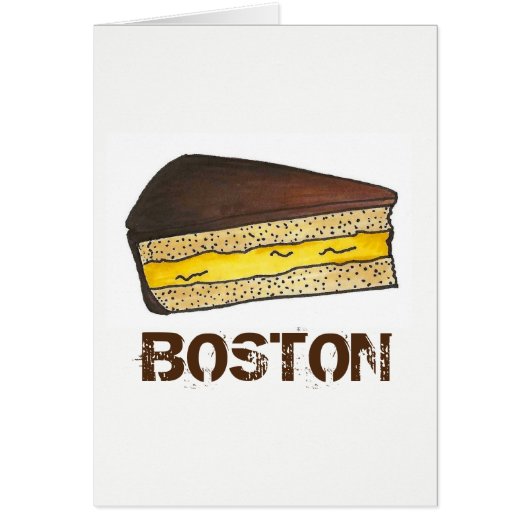 Boston Cream Creme Pie Slice Dessert Massachusetts (Front)