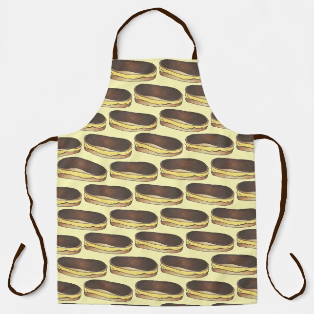 Boston Cream Eclair French Pastry Éclair Dessert Apron (Front)