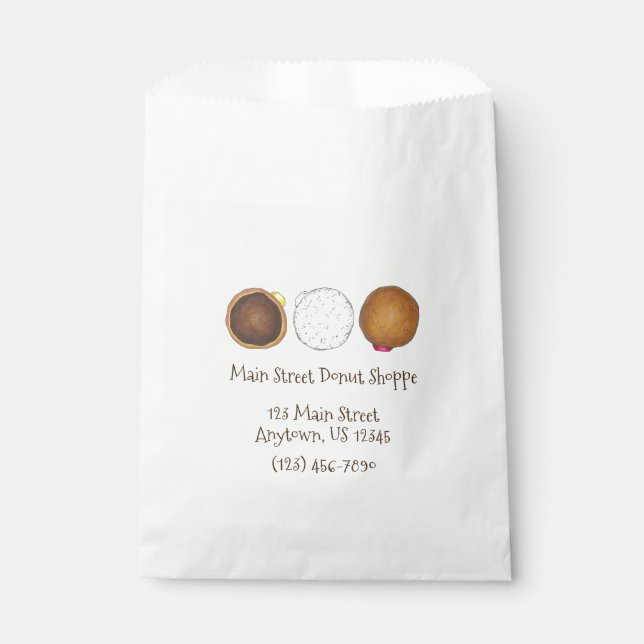 Boston Cream Filled Jelly Donut Doughnut Bakery Favor Bag (Front)