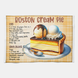 Boston Cream Pie Recipe Kitchen Towel