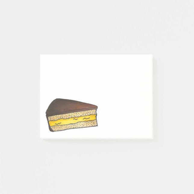 Boston Cream Pie Slice Dessert Foodie Post Its Post-it Notes (Front)