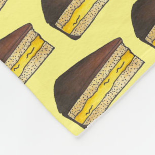 Boston Cream Pie Slice Food Dessert Yellow Baking Fleece Blanket