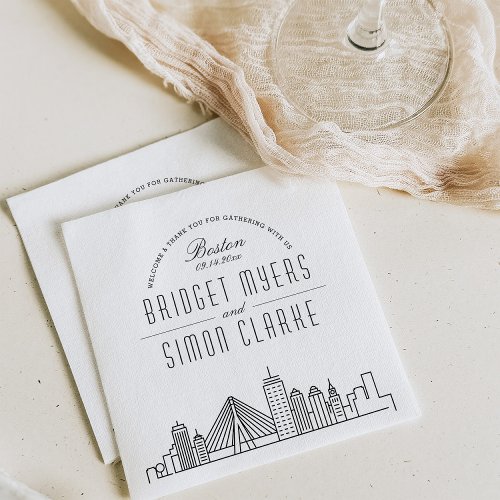 Boston Deco Skyline | Wedding Event Napkins