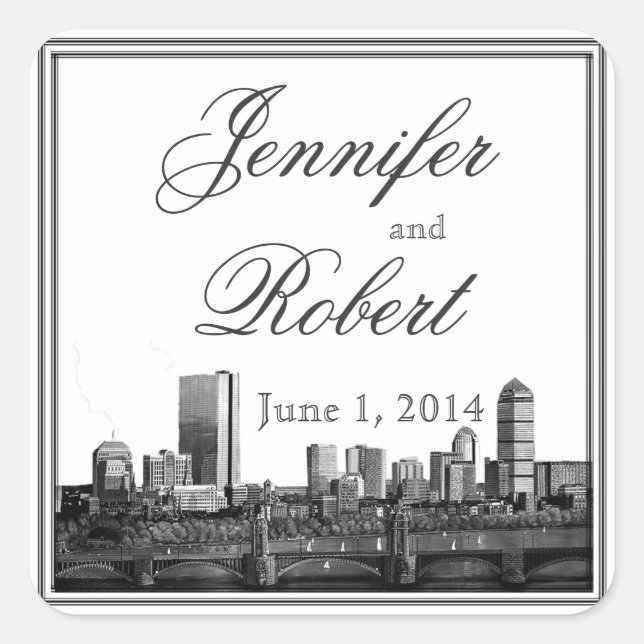 Boston Destination Wedding Envelope Seal (Front)