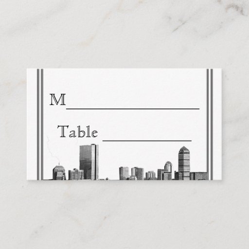 Customizable Boston Destination Wedding Place Card Business Cards