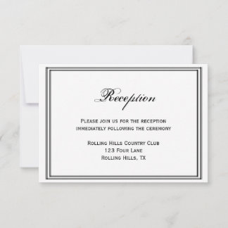 Boston Destination Wedding Reception Invitation