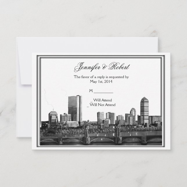 Boston Destination Wedding Response Card (Front)