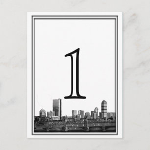 Boston Destination Wedding Table Number