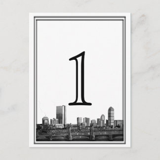 Boston Destination Wedding Table Number