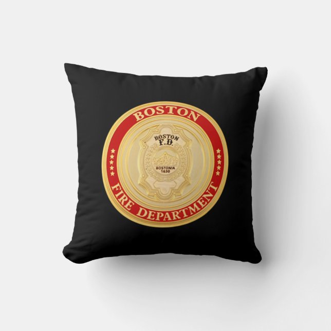Boston Fire Department Throw Pillow (Front)