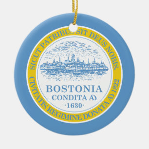 Boston Flag Ceramic Ornament