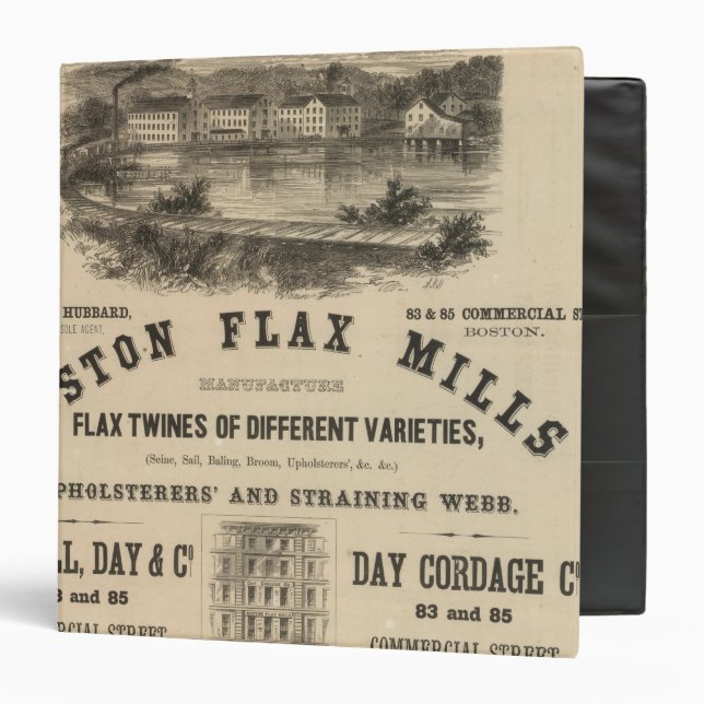 Boston Flax Mills 3 Ring Binder (Front/Inside)