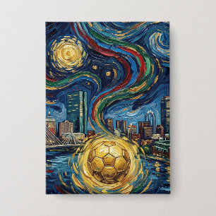 Boston Football Art 2026 Skyline Stadium Design Button