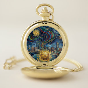 Boston Football Art 2026 Skyline Stadium Design Pocket Watch