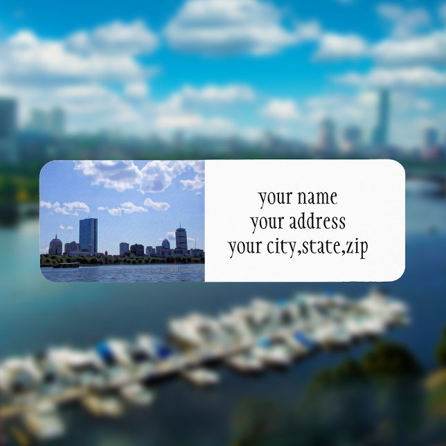 Boston From The Charles River Label (Creator Uploaded)