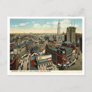 Boston, General View Vintage 1918 Postcard