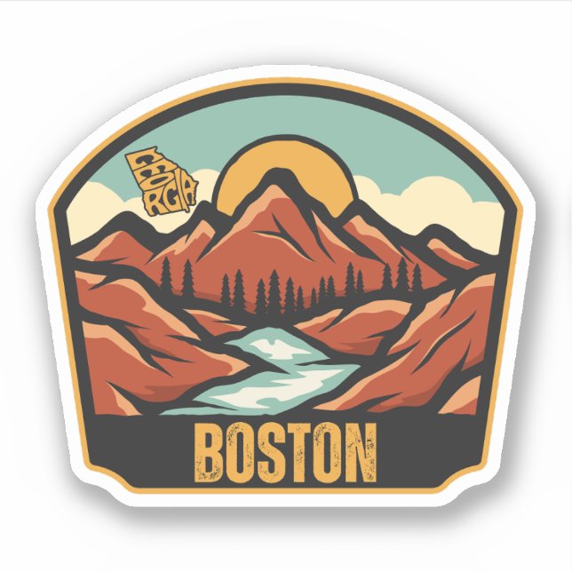 Boston, Georgia Sticker (Front)