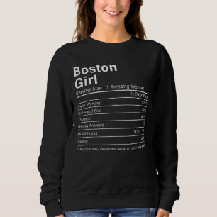 BOSTON GIRL MA MASSACHUSETTS Nutrition Facts  City Sweatshirt