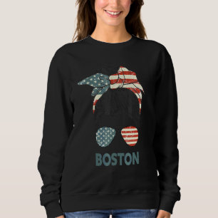 Boston Girl Messy Bun American Girl Ma Pride Usa F Sweatshirt