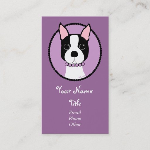 Customizable Boston Girl! Purple Business Card Template