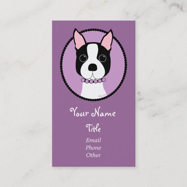 Boston Girl! Purple Business Card (Front)