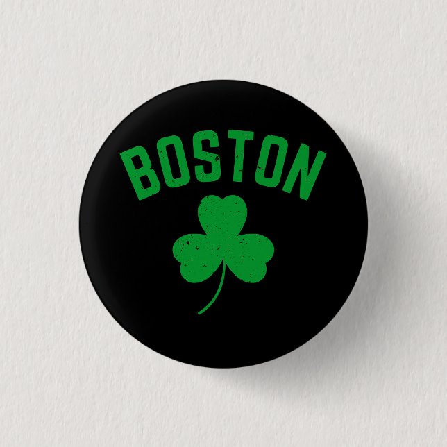 Boston Green Lucky Shamrock Button (Front)